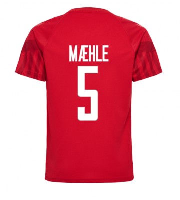 Danmark Joakim Maehle #5 Hjemmedrakt VM 2022 Kortermet